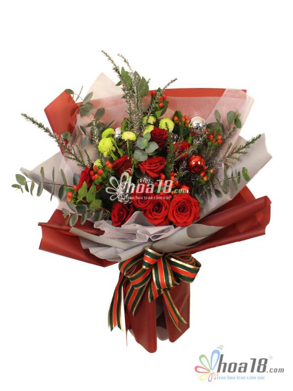 Thiết kế bó hoa tươi ấn tượng mùa giáng sinh hoa giáng sinh