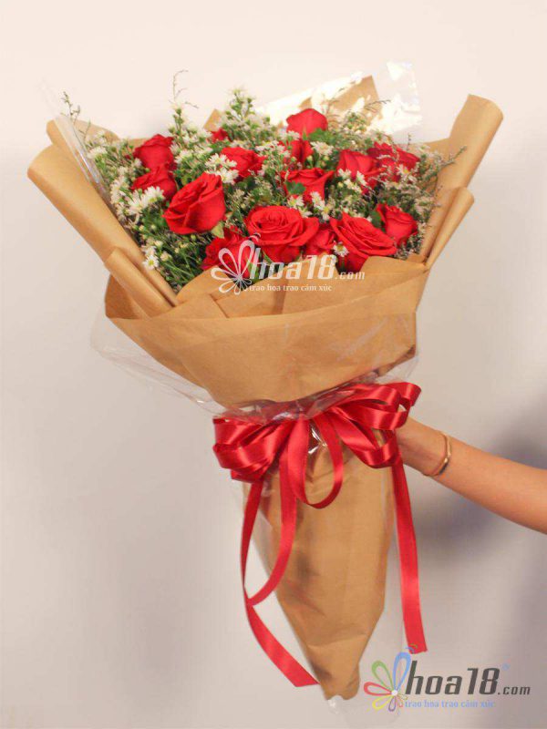 Thiết kế bó hoa hồng 20/10 ấn tượng hoa 20/10