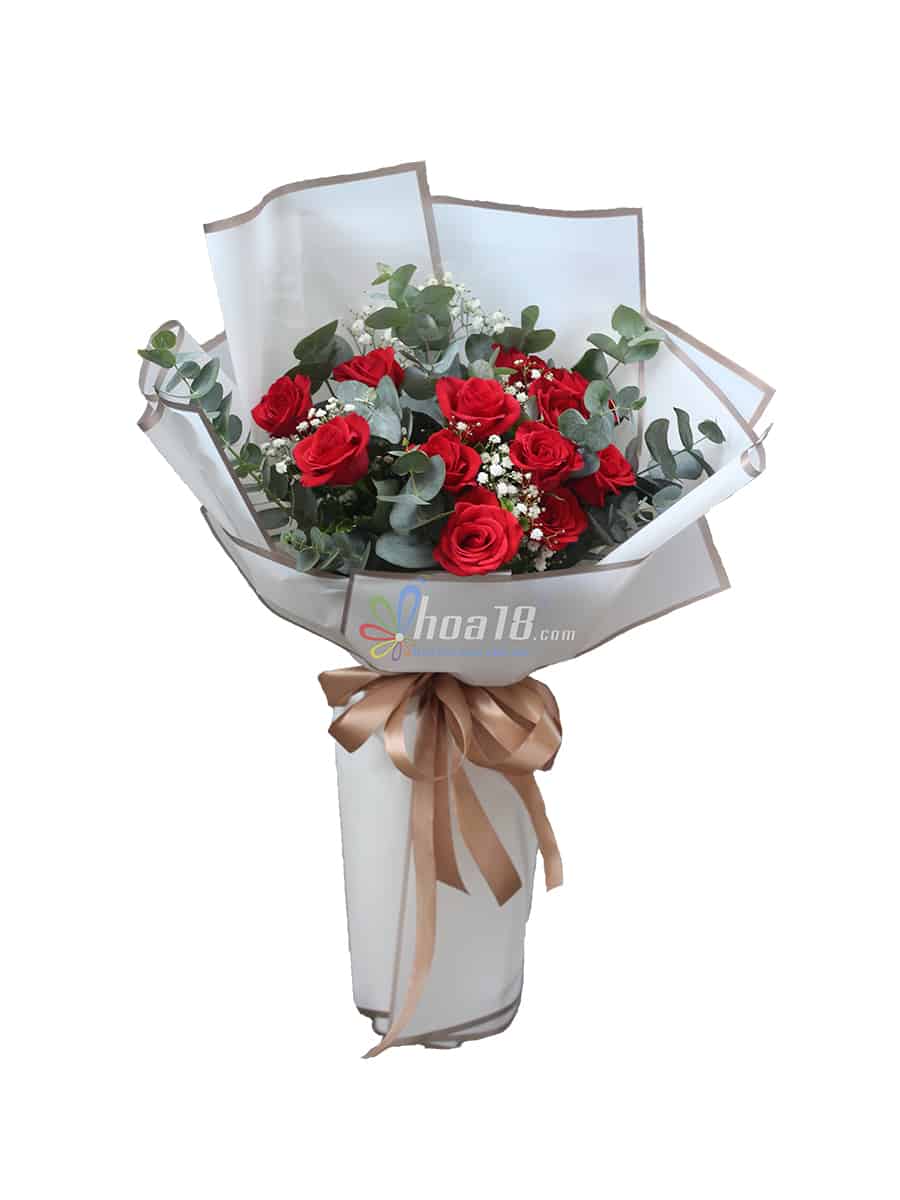 Mẫu hoa hồng tươi đơn giản những gửi gắm trọn vẹn cảm xúc đến người nhận hoa hồng tươi