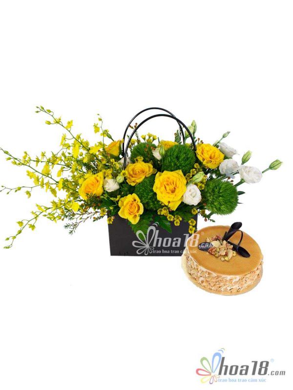 Hoa và bánh sinh nhật ấn tượng bánh và hoa