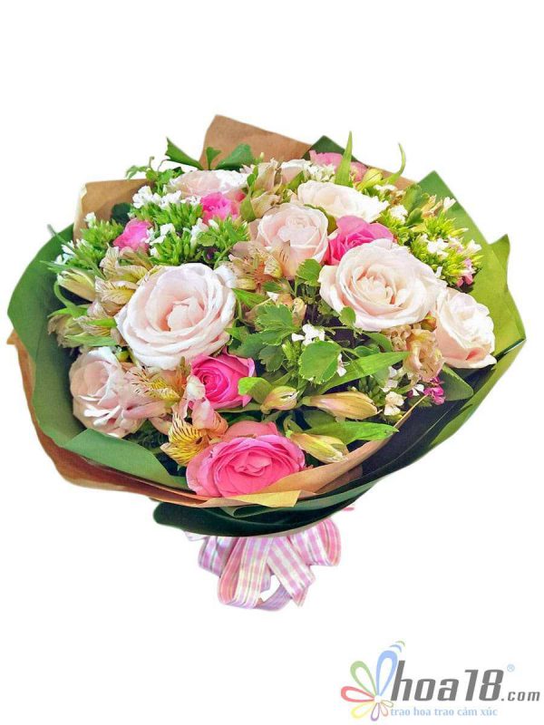 Thiết kế hoa tươi sang trọng hoa hồng