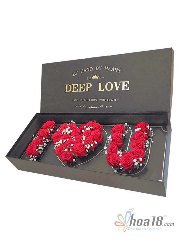 Hộp hoa đẹp ngày Valentine của Hoa18 hoa hồng