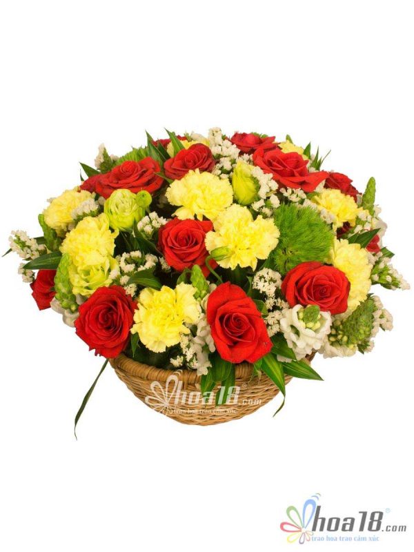 Lẵng hoa tươi đã quá quen thuộc khi chọn hoa chúc mừng doanh nhân ngày 13/10 Hoa chúc mừng ngày Doanh nhân Việt Nam