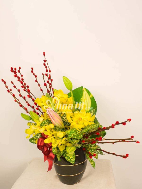 Mẫu hoa tươi hình bán nguyệt độc đáo hoa tươi